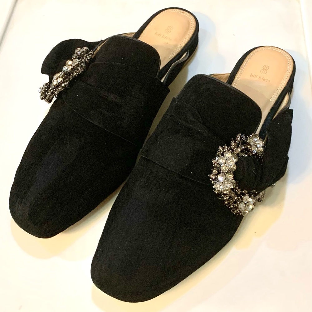 Bill Blass Suede Mules Sz 8 1/2